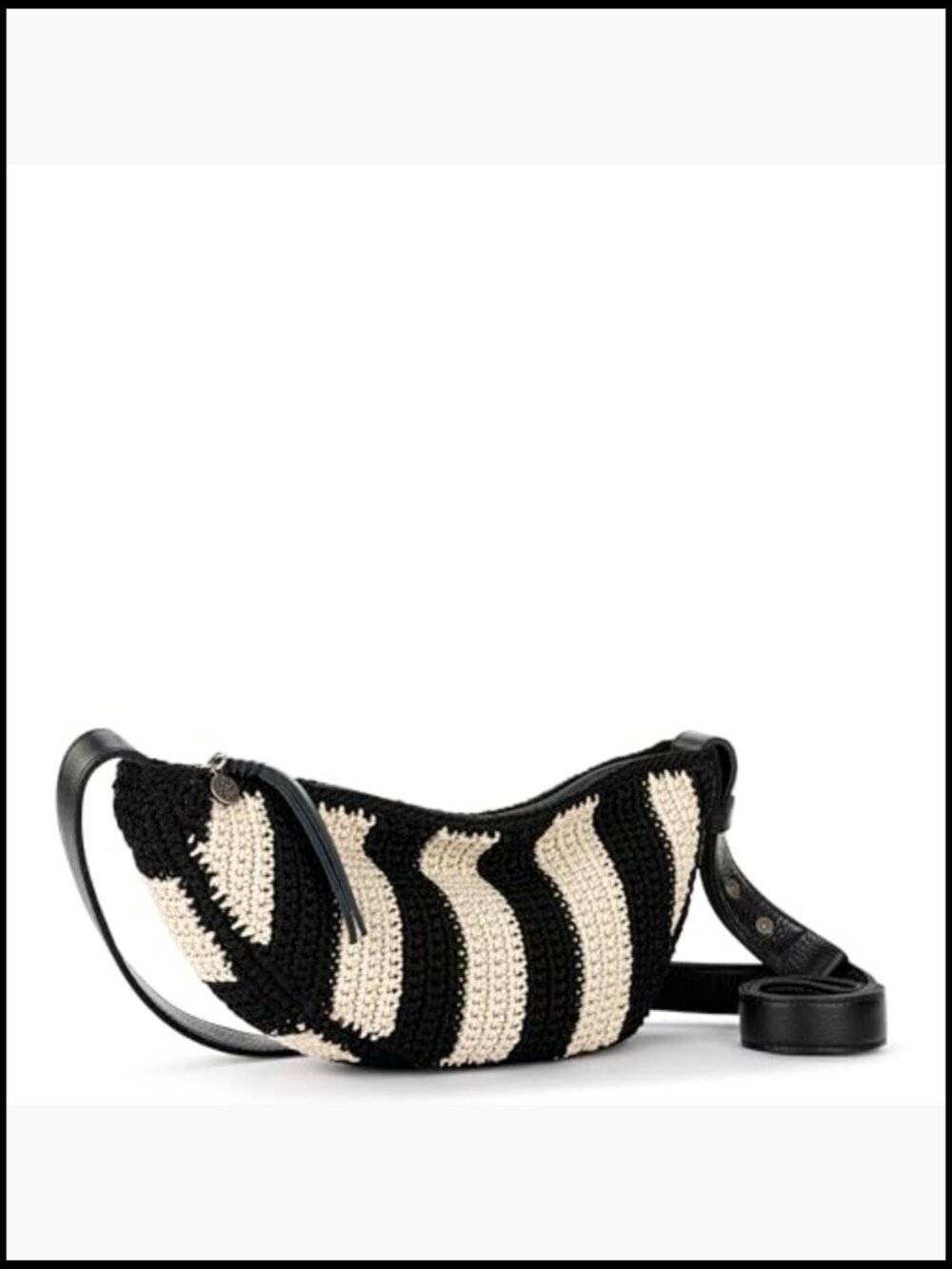 Crochet Sling Bag Adjustable Crossbody Strap Handcrafted Everyday Travel - Picture 3 of 7